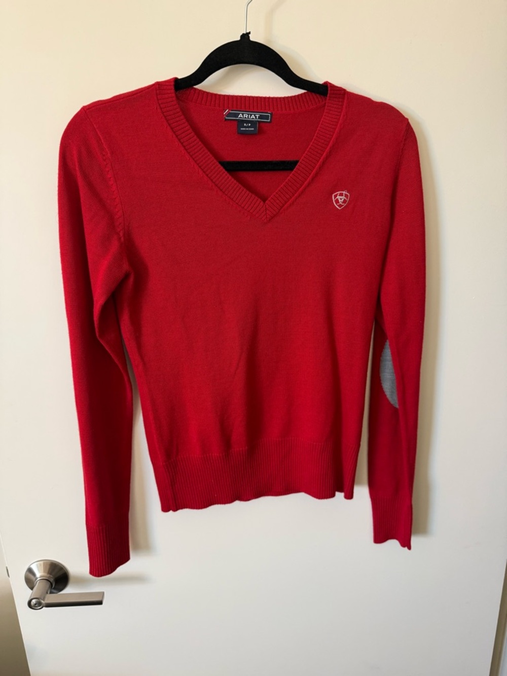 Ariat Women's Bright Red V-Neck Pullover Sweater